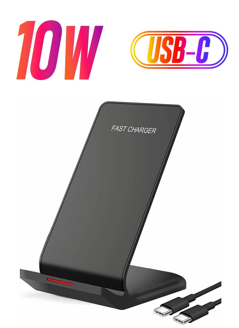 Excefore Fast Wireless Charger, 10W Max PowerWave Stand Upgraded, Qi-Certified, Charging iPhone SE, 11, 11 Pro, Pro Max, XR, Xs XS, X, 8, 8 Plus, Galaxy S20 S10 S9, Note 10 9 (No AC Adapter)  - Image 1
