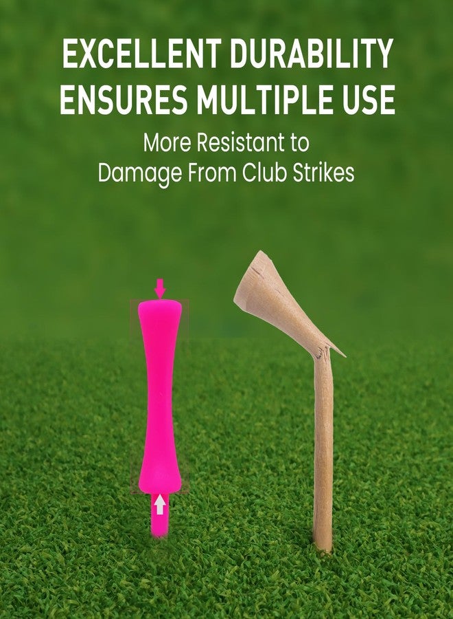 FINGER TEN Plastic Golf Castle Tees Step Down Unbreakable Mixed or Same Height Value 100 Count, 2 3/4, 2 1/4, 2, 1 3/4, 1 1/2 Inch Length Colorful Pack for Practice ((1.5,1.75,2,2.25,2.75) in Mixed Color) - Image 3