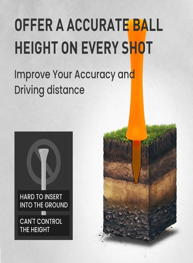 FINGER TEN Plastic Golf Castle Tees Step Down Unbreakable Mixed or Same Height Value 100 Count, 2 3/4, 2 1/4, 2, 1 3/4, 1 1/2 Inch Length Colorful Pack for Practice ((1.5,1.75,2,2.25,2.75) in Mixed Color) - Image 5