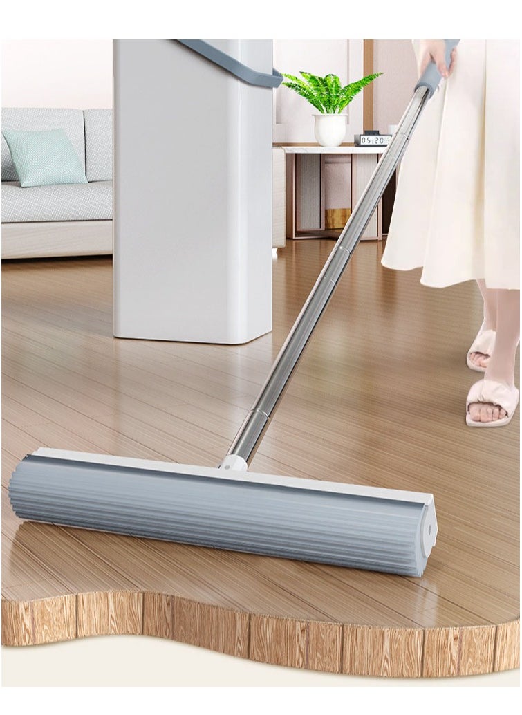 Sponge Mop and Buckets Sets, Floor Mops with 1pcs Super High Absorption Sponge Heads, 130cm Extendable Handle Lazy Mop Bucket for Laminate, Tile, Hardwood Floor Cleaning