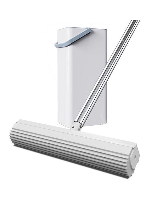 Sponge Mop and Buckets Sets, Floor Mops with 1pcs Super High Absorption Sponge Heads, 130cm Extendable Handle Lazy Mop Bucket for Laminate, Tile, Hardwood Floor Cleaning