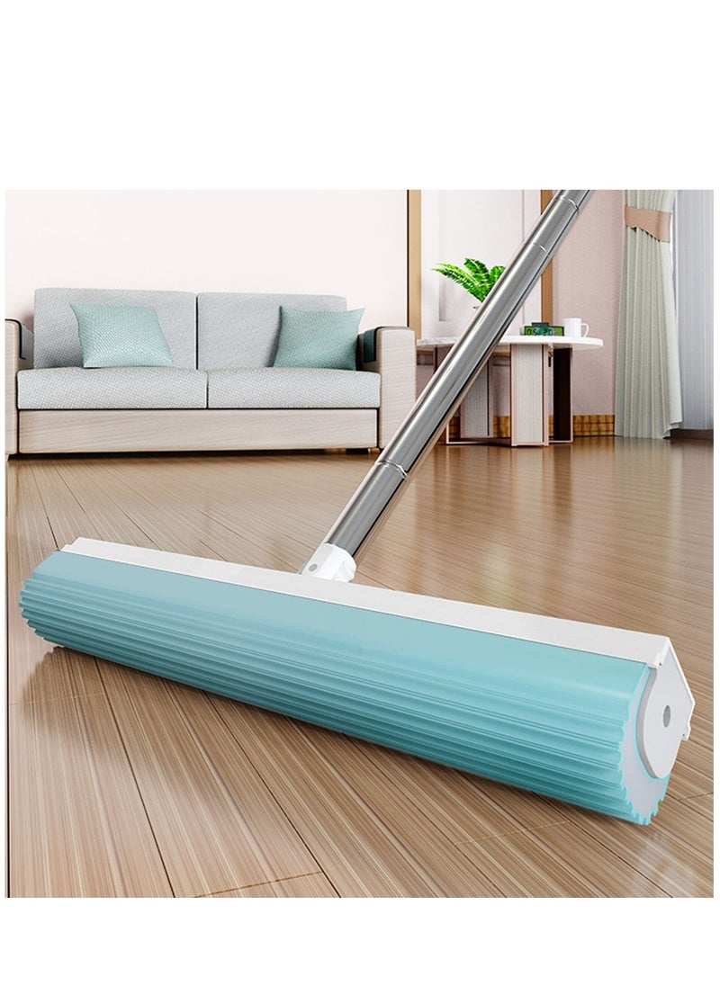 Sponge Mop and Buckets Sets, Floor Mops with 1pcs Super High Absorption Sponge Heads, 130cm Extendable Handle Lazy Mop Bucket for Laminate, Tile, Hardwood Floor Cleaning