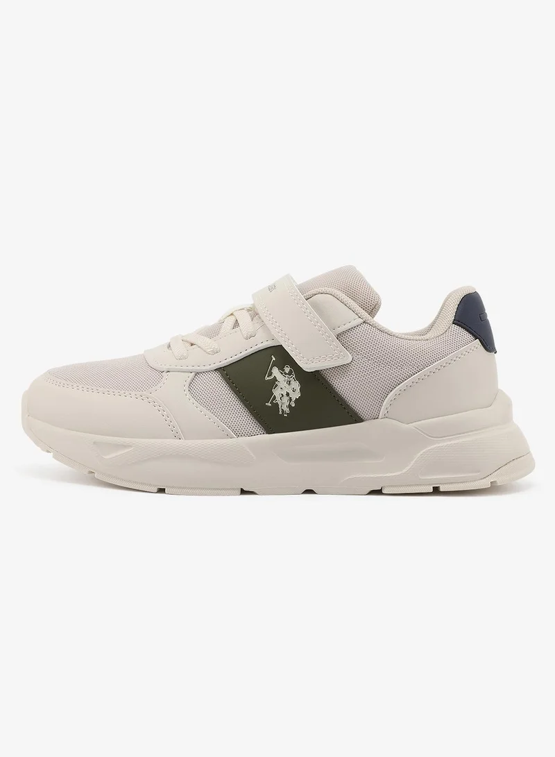 U.S. Polo Assn. beige U.S. Polo Assn. Lorena Boy's Comfortable Stylish Casual Everyday Low Top Sneaker - Beige for Kids | Best Price UAE
