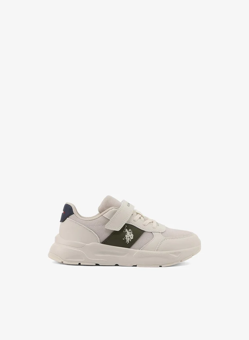 U.S. Polo Assn. U.S. Polo Assn. Lorena Boy's Comfortable Stylish Casual Everyday Low Top Sneaker - Beige
