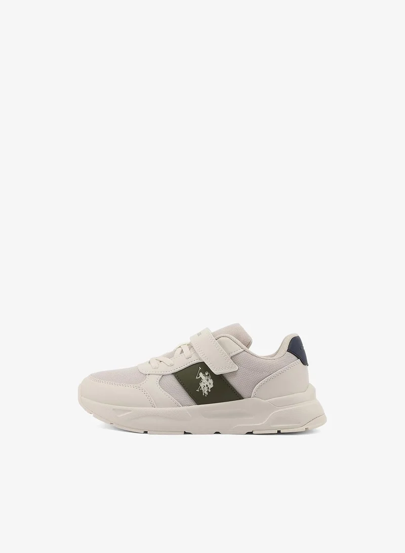 U.S. Polo Assn. U.S. Polo Assn. Lorena Boy's Comfortable Stylish Casual Everyday Low Top Sneaker - Beige