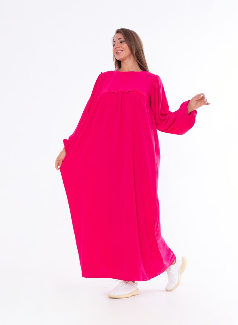 BEBO Women's long plain dress with long sleeves - Image 1