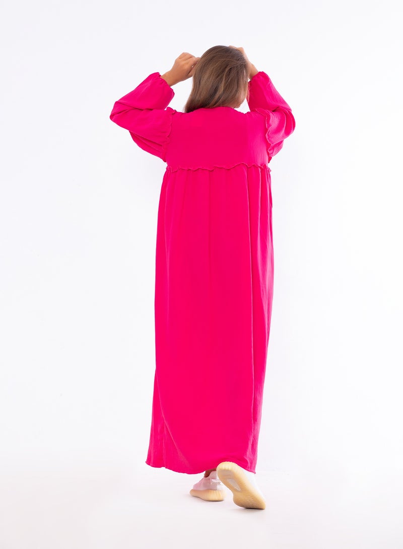 BEBO Women's long plain dress with long sleeves - Image 3