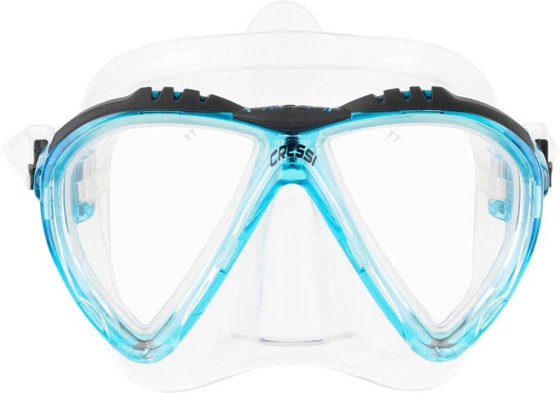 Cressi Lince Scuba Diving and Snorkeling Mask - Clear/Aquamarine - Image 2