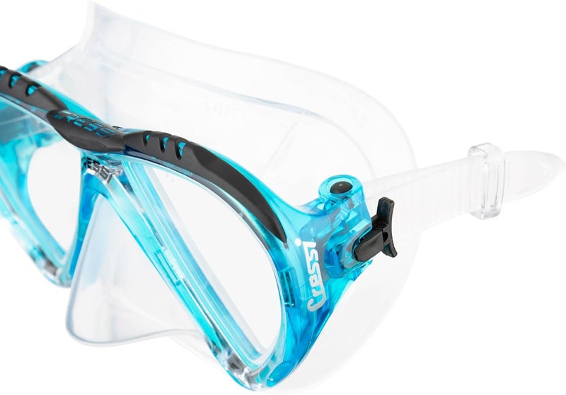 Cressi Lince Scuba Diving and Snorkeling Mask - Clear/Aquamarine - Image 3