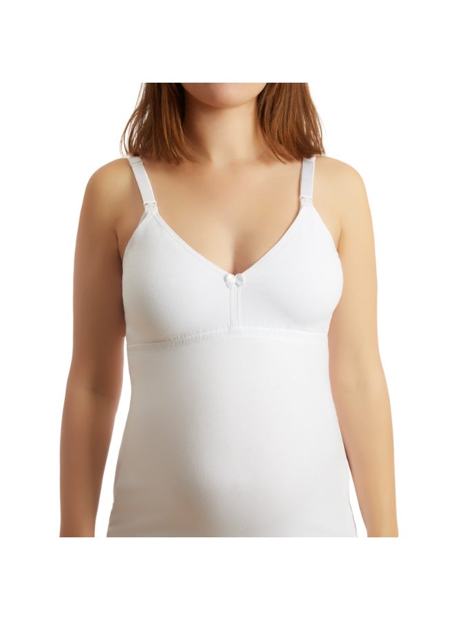 Funna Nursing Tank Tops for Breastfeeding,Women's Nursing Vest,Pregnancy M Size, 7549 Vest Top For Mom,Elastic Fabric Breastfeeding Maternity Camisole,Ladies Free Nursing Vest Built-in Bra,Quick Clip-Down Access For Pumping/Nursing - Image 4