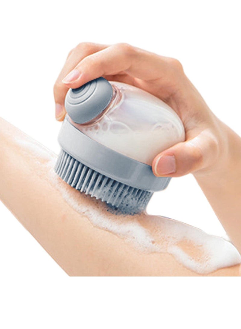 Y&D Silicone Body Brush Shower Scrubber with Gel Dispenser Function 2Pack Soft Bath Massage Do Couro Cabeludo - Escova De Cabelo Chuveiro Grey - Image 1