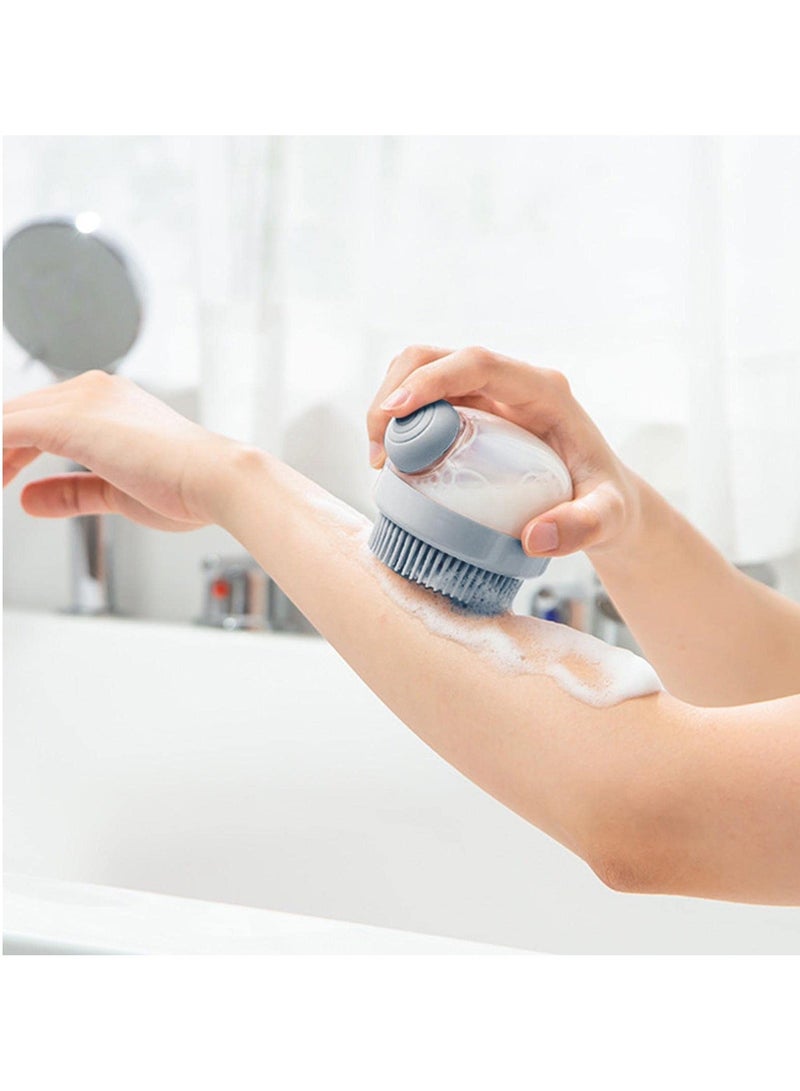 Y&D Silicone Body Brush Shower Scrubber with Gel Dispenser Function 2Pack Soft Bath Massage Do Couro Cabeludo - Escova De Cabelo Chuveiro Grey - Image 2