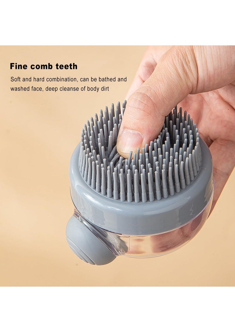 Y&D Silicone Body Brush Shower Scrubber with Gel Dispenser Function 2Pack Soft Bath Massage Do Couro Cabeludo - Escova De Cabelo Chuveiro Grey - Image 5