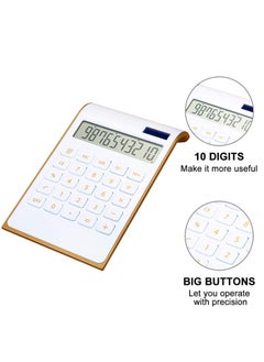 KASTWAVE Calculator, Solar Power Calculator Slim Elegant Design Solar Calculator Dual Powered Desktop Calculator Tilted LCD Display for Business Office School  - Image 2