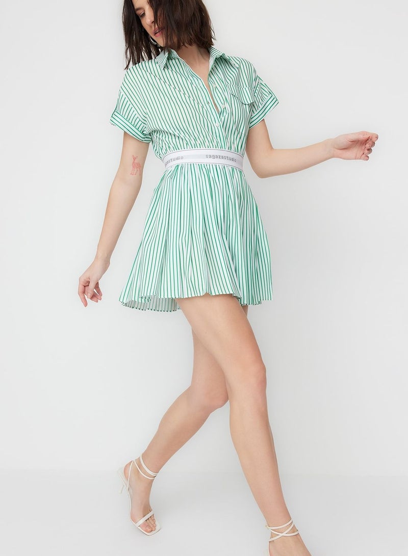 trendyol Striped Shirtdress Mini Dress - Image 2