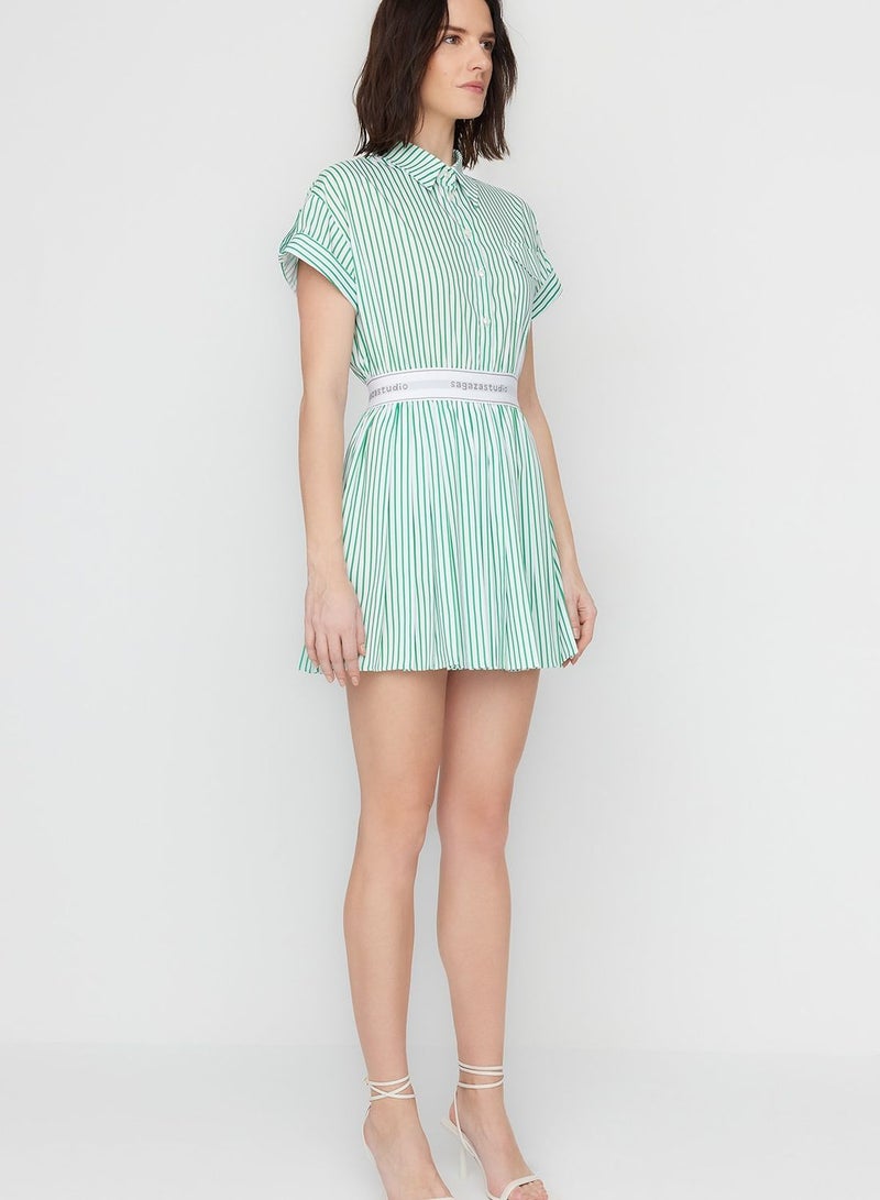 trendyol Striped Shirtdress Mini Dress - Image 4