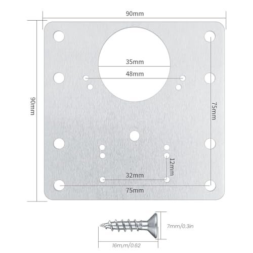 Serplex® 8Pcs Cabinet Hinge Repair Plate, Stainless Steel Hinge Repair Plate with Mounting Screws, Kitchen Cabinet Door Hinge Fixing Plate Bracket Kit for Protecting Wooden Kitchen Cabinet Door Window - Image 2