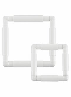 Excefore Embroidery Clip Frame, 2 Pcs Square Plastic Sewing Hoop Tools Handhold Cross Stitch DIY Craft Sewing Tools, Cross Stitch Hoop Stand Lap for Embroidery, Quilting, Needlepoint, Silk-Painting  - Image 1