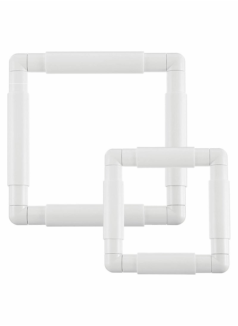 Excefore Embroidery Clip Frame, 2 Pcs Square Plastic Sewing Hoop Tools Handhold Cross Stitch DIY Craft Sewing Tools, Cross Stitch Hoop Stand Lap for Embroidery, Quilting, Needlepoint, Silk-Painting  - Image 1