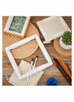 Excefore Embroidery Clip Frame, 2 Pcs Square Plastic Sewing Hoop Tools Handhold Cross Stitch DIY Craft Sewing Tools, Cross Stitch Hoop Stand Lap for Embroidery, Quilting, Needlepoint, Silk-Painting  - Image 4