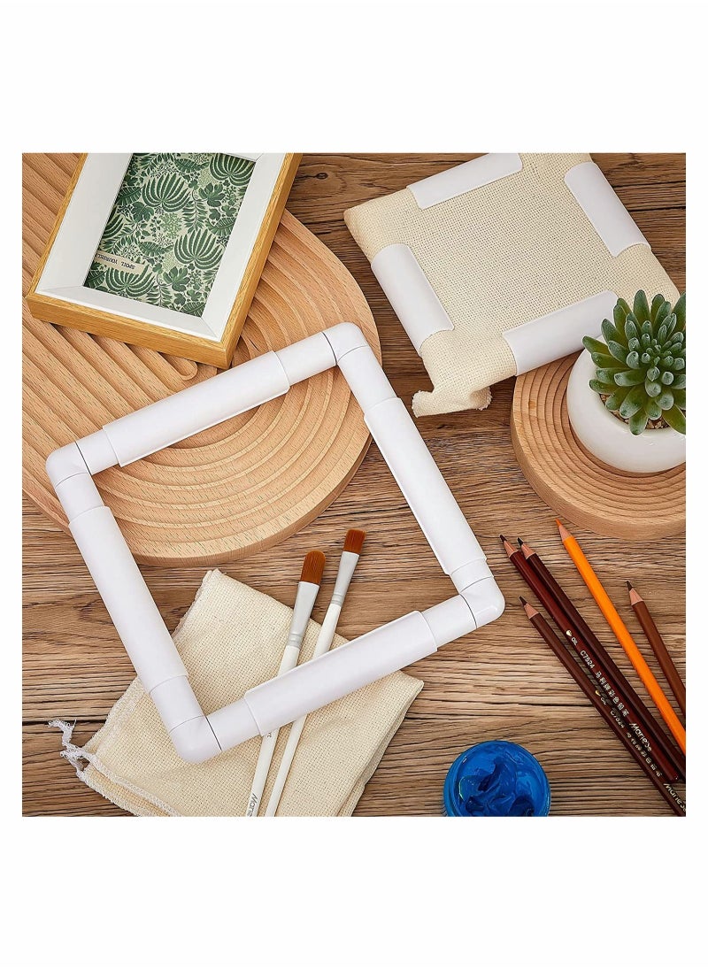 Excefore Embroidery Clip Frame, 2 Pcs Square Plastic Sewing Hoop Tools Handhold Cross Stitch DIY Craft Sewing Tools, Cross Stitch Hoop Stand Lap for Embroidery, Quilting, Needlepoint, Silk-Painting  - Image 4