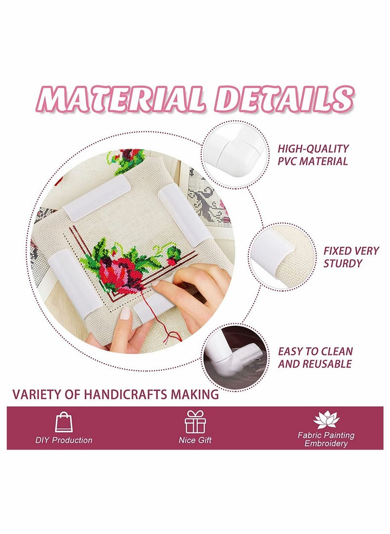 Excefore Embroidery Clip Frame, 2 Pcs Square Plastic Sewing Hoop Tools Handhold Cross Stitch DIY Craft Sewing Tools, Cross Stitch Hoop Stand Lap for Embroidery, Quilting, Needlepoint, Silk-Painting  - Image 3