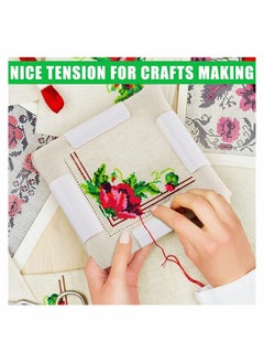 Excefore Embroidery Clip Frame, 2 Pcs Square Plastic Sewing Hoop Tools Handhold Cross Stitch DIY Craft Sewing Tools, Cross Stitch Hoop Stand Lap for Embroidery, Quilting, Needlepoint, Silk-Painting  - Image 2