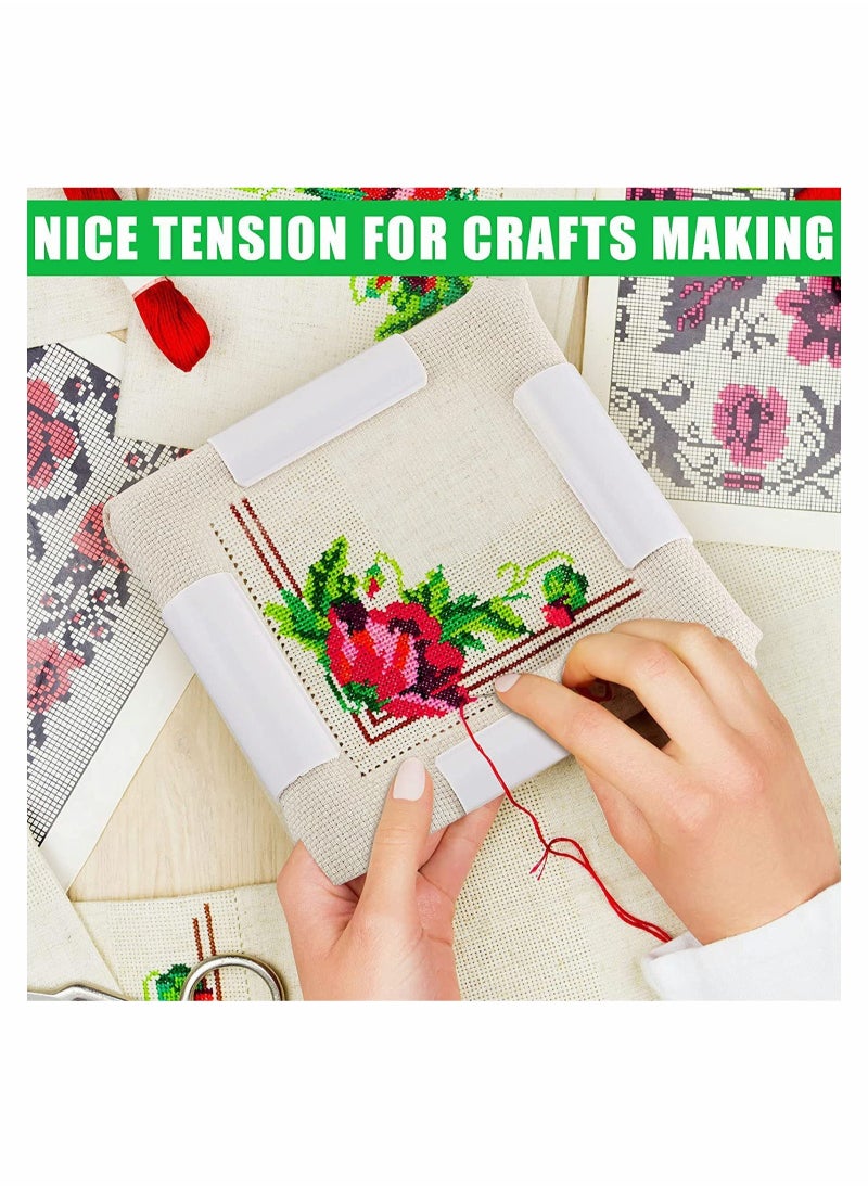 Excefore Embroidery Clip Frame, 2 Pcs Square Plastic Sewing Hoop Tools Handhold Cross Stitch DIY Craft Sewing Tools, Cross Stitch Hoop Stand Lap for Embroidery, Quilting, Needlepoint, Silk-Painting  - Image 2