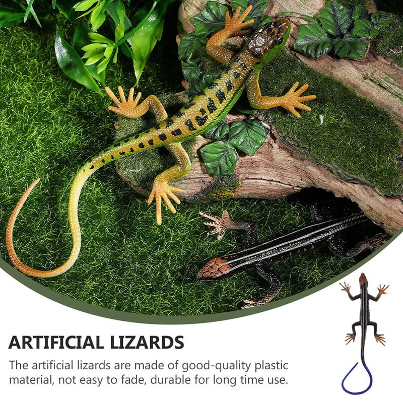 NUOBESTY Artificial Lizard Animal Plaything Plastic Simulation Animal Model for Kids Early Education Halloween Party Trick Toy Potted Plant Decoration - Image 5