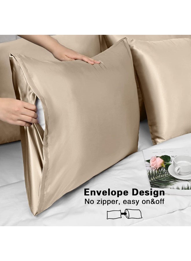 viola 2PCS Satin Pillowcase for Hair and Skin-Soft Silky Pillow Covers for Sleeping-Satin Pillow Covers with Envelope Closure - Image 4