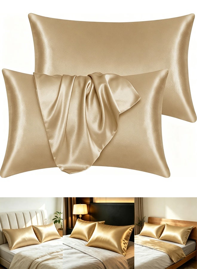 viola 2PCS Satin Pillowcase for Hair and Skin-Soft Silky Pillow Covers for Sleeping-Satin Pillow Covers with Envelope Closure - Image 1