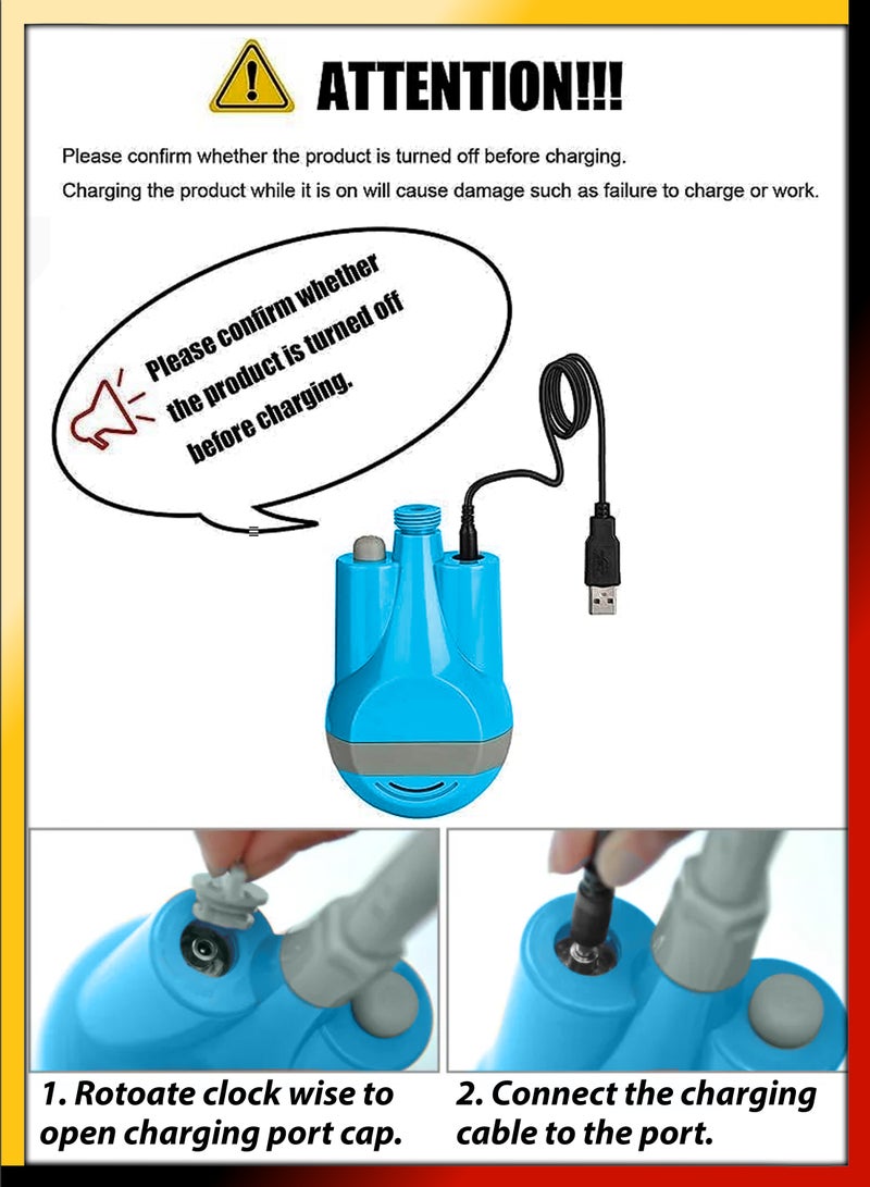 DBLEW Portable Electric Outdoor Shower Kit With Foldable Bucket Rechargeable Camping Shower With Dual Shower Heads Water Filter for Camping Hiking Beach Pets Plants Travel Water Pump Machine Handheld Bidet - Image 4