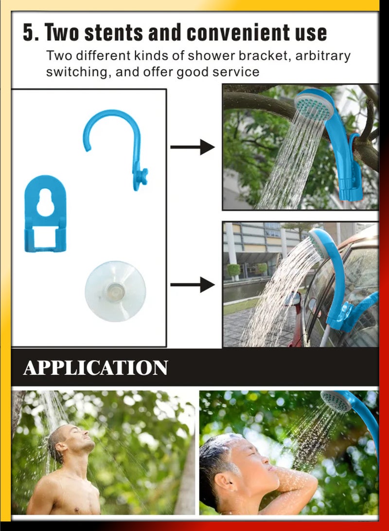 DBLEW Portable Electric Outdoor Shower Kit With Foldable Bucket Rechargeable Camping Shower With Dual Shower Heads Water Filter for Camping Hiking Beach Pets Plants Travel Water Pump Machine Handheld Bidet - Image 3