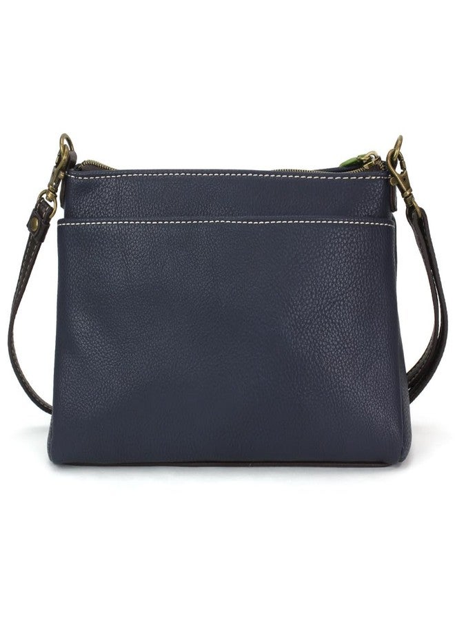 CHALA RFID Protected Vegan Leather Deluxe Crossbody Bag with Adjustable Straps, Hydrangea - Navy, One size - Image 2