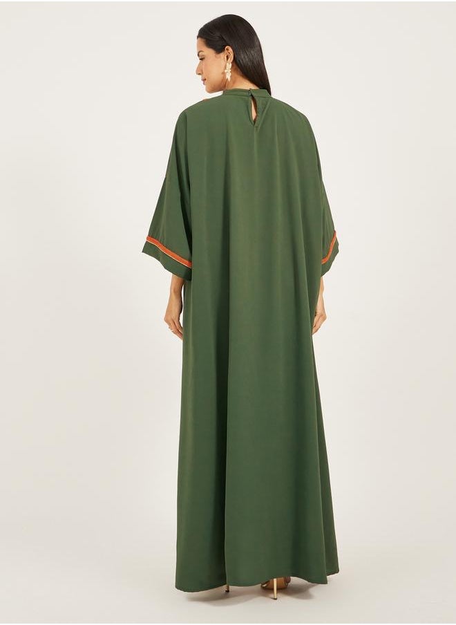 Maxim Creation Maxim Creation Embroidered V-Neck Tasseled A-Line Kaftan  - Image 5