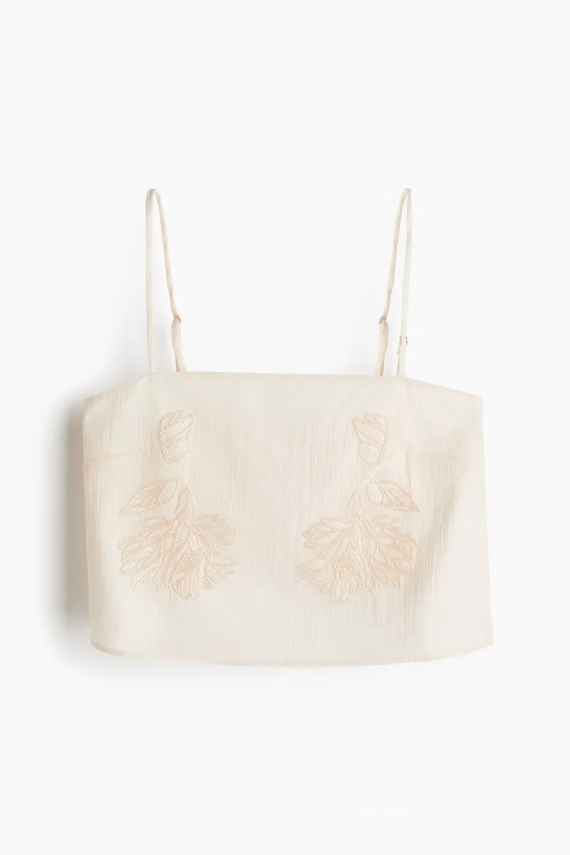 H&M Bead-embroidered strappy top