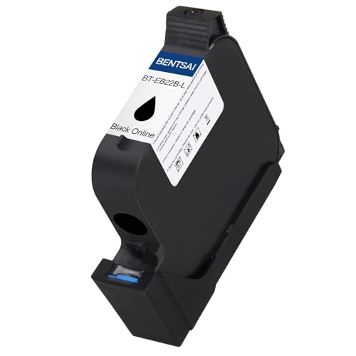 BENTSAI Original EB22B EB22BL Black Solvent Quick Dry Ink Cartridge 1 Inch Printhead for Use Handheld Inkjet Printer B35 B85 to Print on Plastic Metal Wood Aluminum Glass and More - Image 1