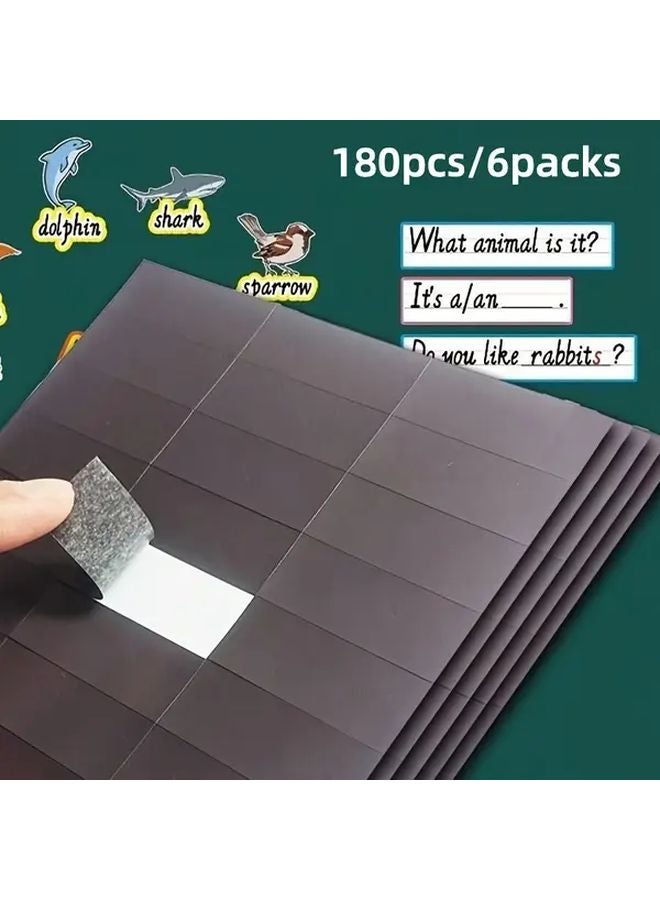 180pcs Magnetic Tape Kit Self Adhesive Strips For Fridge Whiteboard DIY Crafts - Image 1