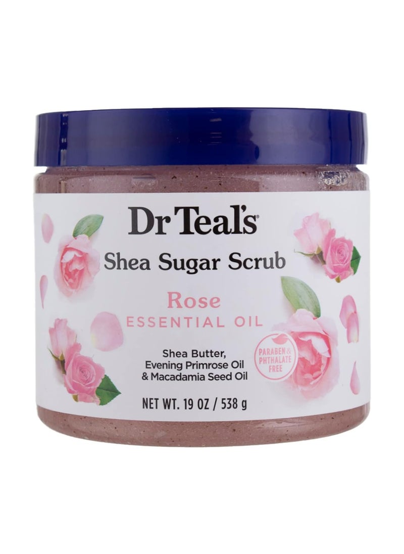 Dr Teal's Shea Sugar Rose Body Scrub 538 g  - Image 1