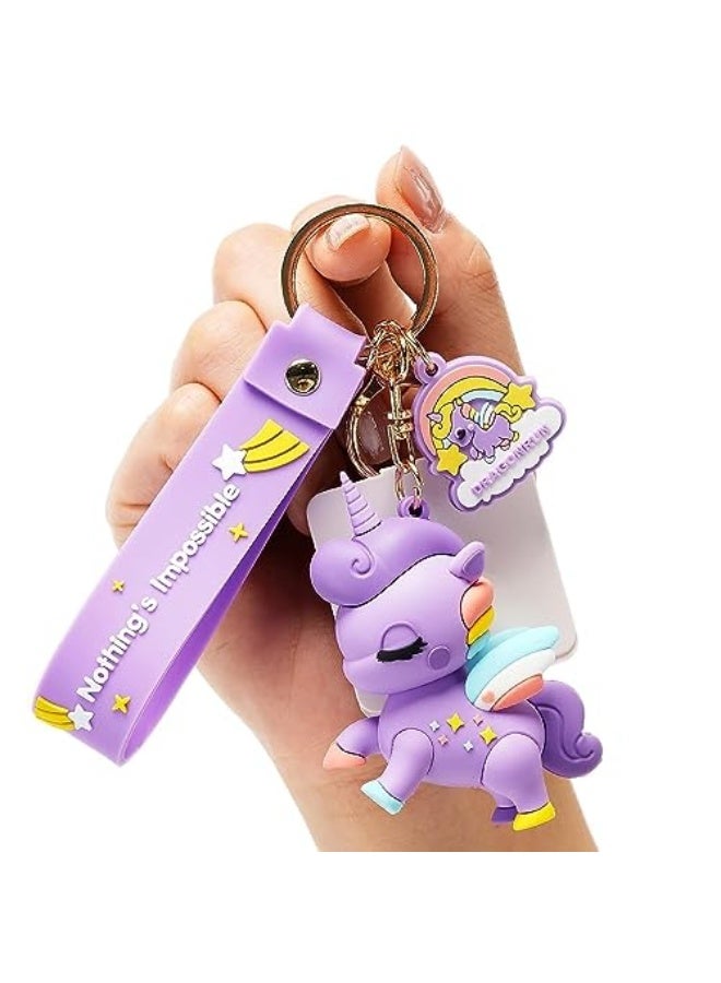 سلسلة مفاتيح جميلة - سلسلة مفاتيح يونيكورن إكسسوارات كيوي سلسلة مفاتيح لتعليق حقيبة الظهر مفاتيح السيارة سلسلة مفاتيح للأطفال والفتيات - Image 1