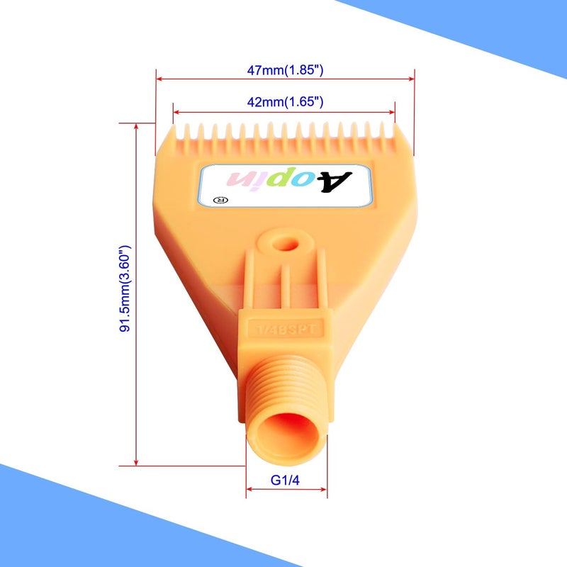 Aopin ABS Wind Nozzle - G1/4 Male, Flat Orifice, 6 Pcs for Compressed Air Machine, Dust Removal & Air Drying - Image 2