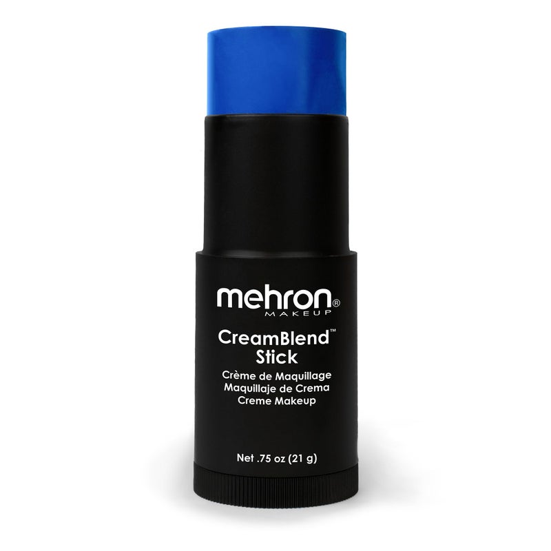 Mehron Makeup CreamBlend Stick | Face Paint, Body Paint, & Foundation Cream Makeup | Perfect for Halloween .75 oz (21 g) (Blue)