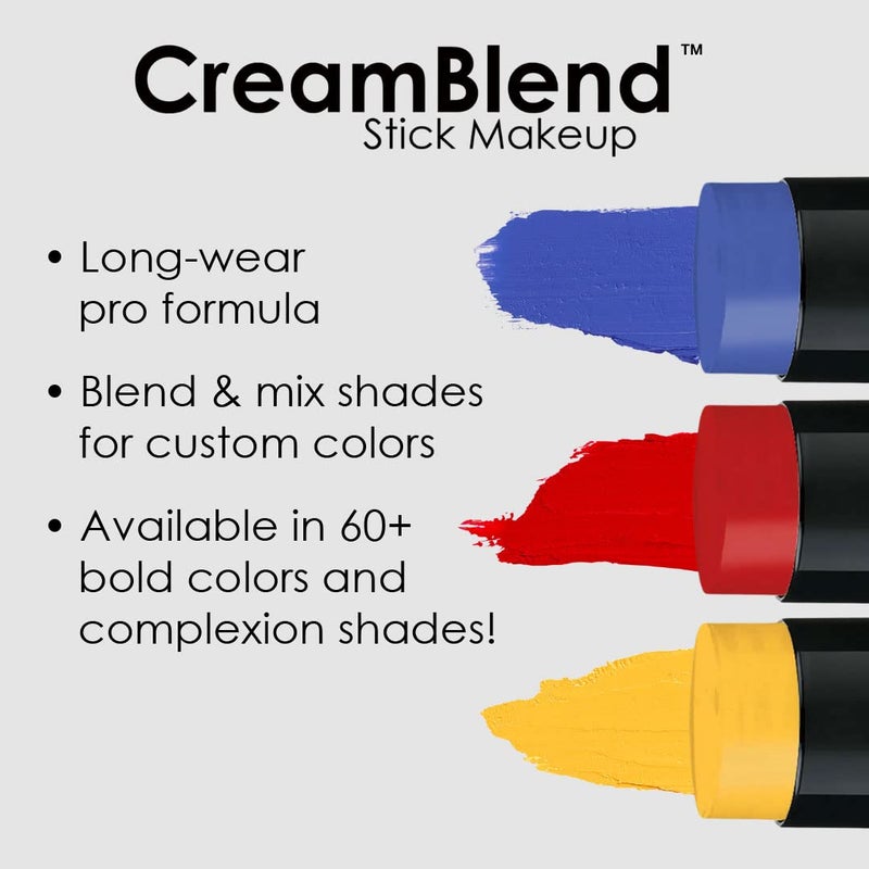 Mehron Makeup CreamBlend Stick | Face Paint, Body Paint, & Foundation Cream Makeup | Perfect for Halloween .75 oz (21 g) (Blue)