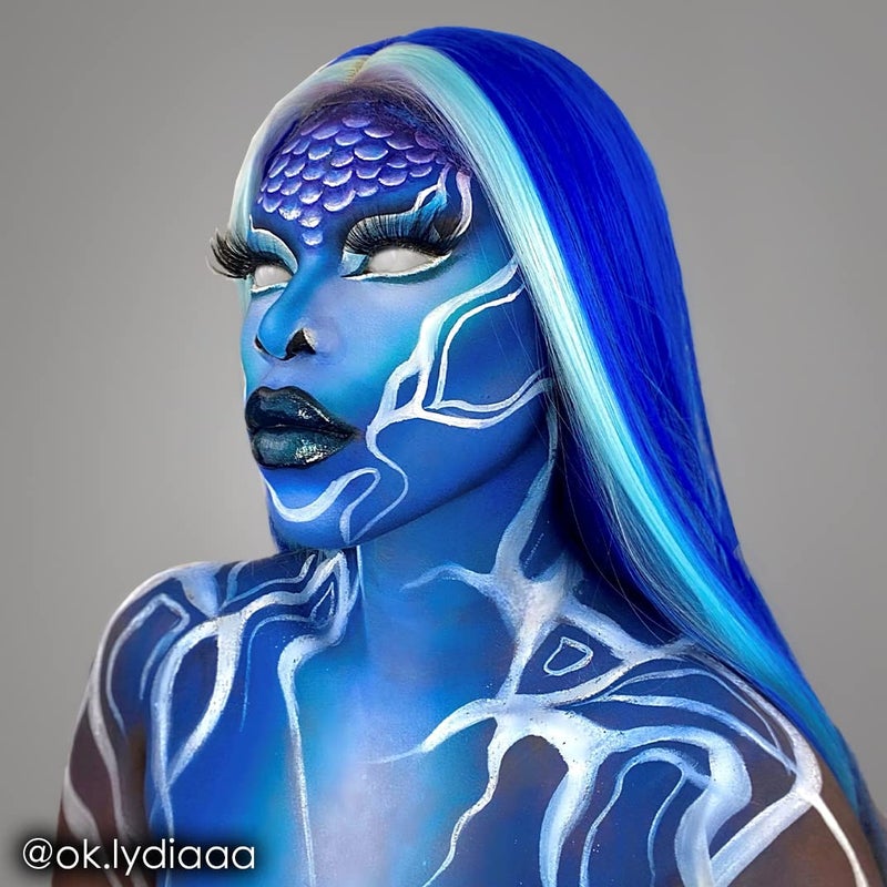 Mehron Makeup CreamBlend Stick | Face Paint, Body Paint, & Foundation Cream Makeup | Perfect for Halloween .75 oz (21 g) (Blue)