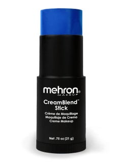 mehron Mehron Makeup CreamBlend Stick | Face Paint, Body Paint, & Foundation Cream Makeup | Body Paint Stick Perfect for Halloween Makeup .75 oz (21 g) (Blue)  - Image 1
