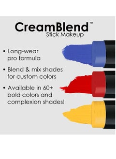 mehron Mehron Makeup CreamBlend Stick | Face Paint, Body Paint, & Foundation Cream Makeup | Body Paint Stick Perfect for Halloween Makeup .75 oz (21 g) (Blue)  - Image 2