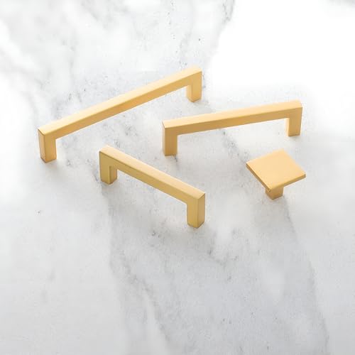 Hickory Hardware Solid Core Kitchen Cabinet Pulls, Luxury Cabinet Handles, Hardware for Doors & Dresser Drawers, 8-13/16 Inch (224mm) Hole Center, Brushed Golden Brass, Skylight Collection(Pack of 1) - Image 3