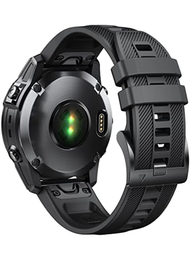 Dado Silicone Midline Watch Strap 22 Mm Compatible With Garmin Fenix 7 Fenix 6 Fenix 5 6 Pro 5 Plus Approach S62 S60 Soft Silicone Watch Strap - Image 2