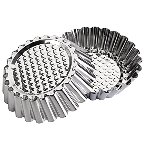 Dicunoy 30 PCS Egg Tart Mold for Baking, 3.8 Inch Stainless Steel Mini Tart Tin Pans, Ensaymada Molder Filipino, Pie Tartlet Cupcake Cake Muffin Mold - Image 3