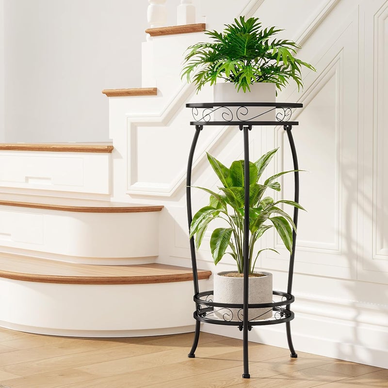 Bamworld 2 Tier Metal Plant Stand Indoor Outdoor, 27 Inch Tall Flower Pot Stands for Multiple Plants, Corner Heavy Duty Plant Shelf for Patio Garden Balcony Living Room Bedroom Eid al-Adha - Image 3